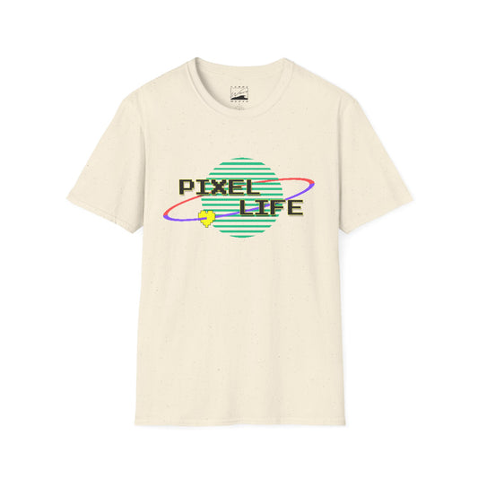 PIXEL LIFE (Black Text) Unisex RETRO T-Shirt