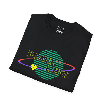 PIXEL LIFE (Black Text) Unisex RETRO T-Shirt